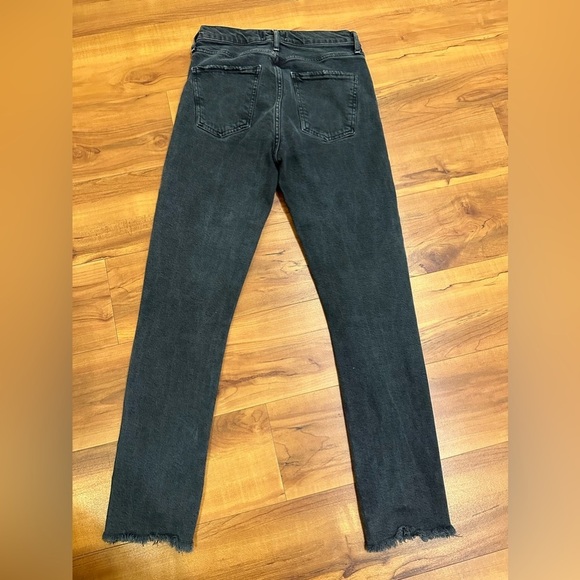Agolde Toni Mid Rise Straight ankle Jean black wash size 24 - Picture 14 of 16